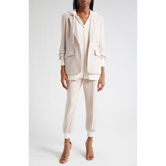 NWT $595 Cinq à Sept Khloe Blazer with Hooded Knit Bib Sz 2 - Picture 2 of 8